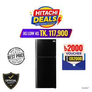 Hitachi 403 Liters Stylish Line Refrigerator (R-VG460P8PB-KD-GBK)