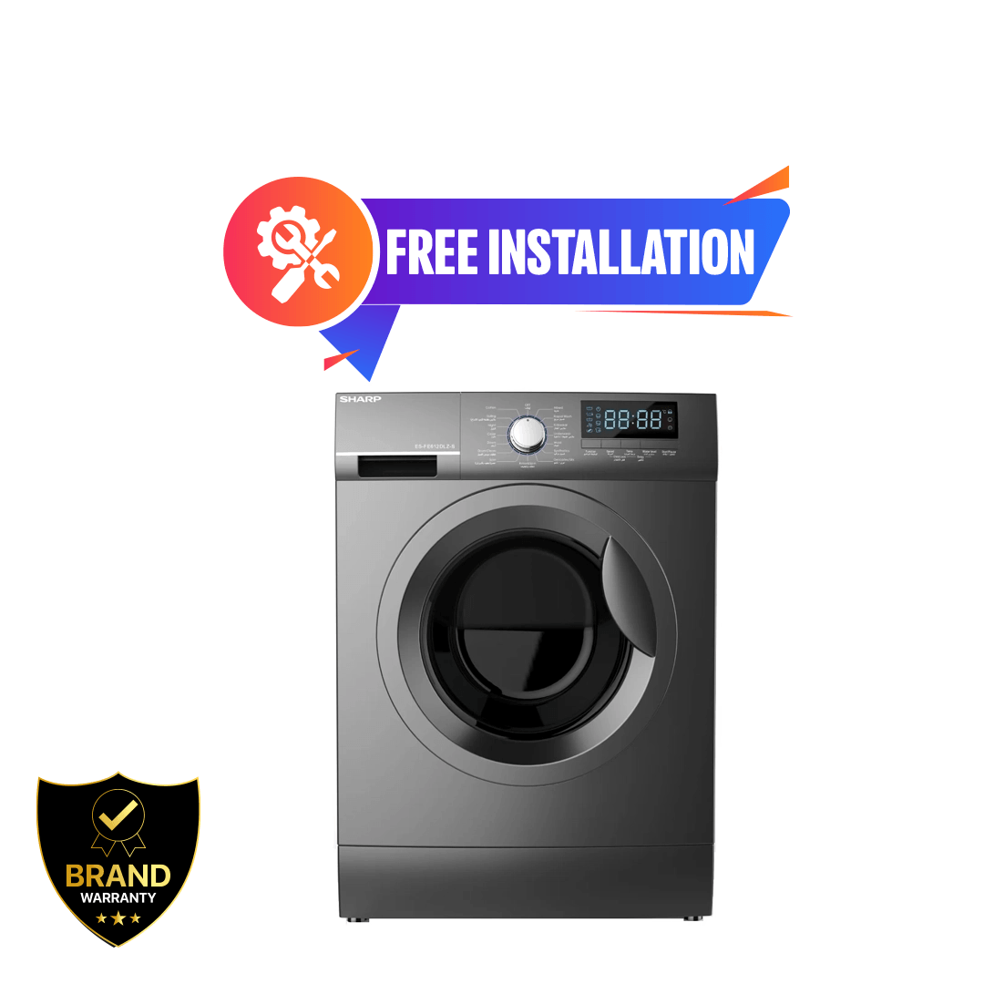 Sharp 7kg Front Loading Washing Machine (ES-FE712DLZ-S)