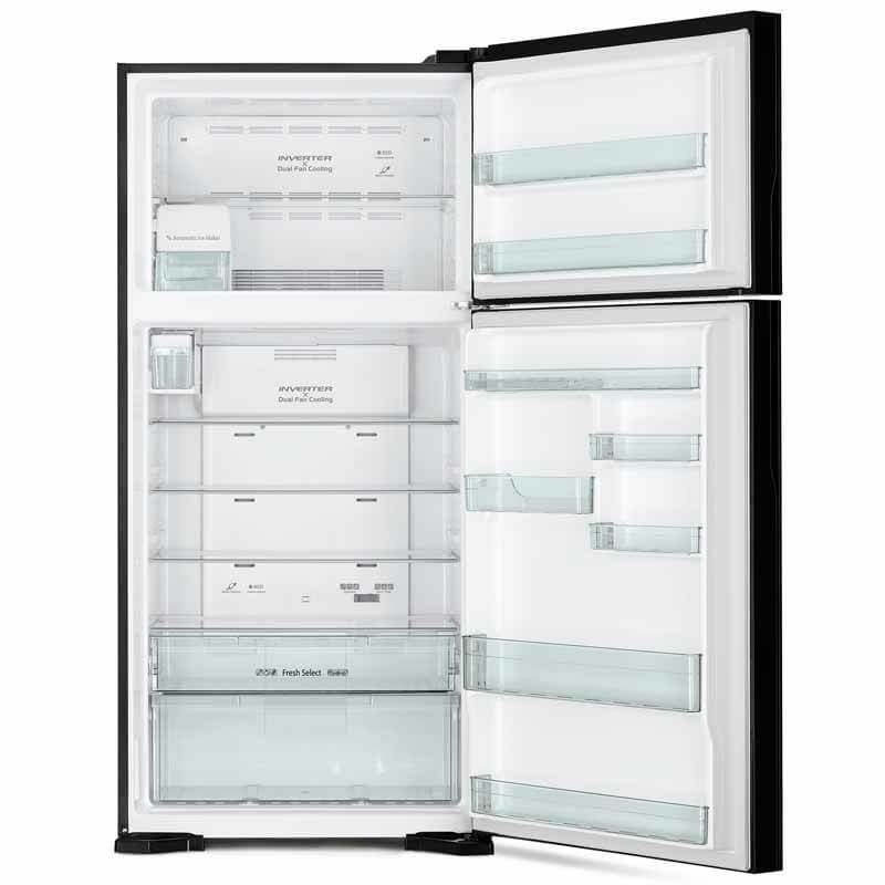 Hitachi 601 Liters Big 2 Glass Series No Frost Refrigerator (RVG690P7PB-KD-GBK)