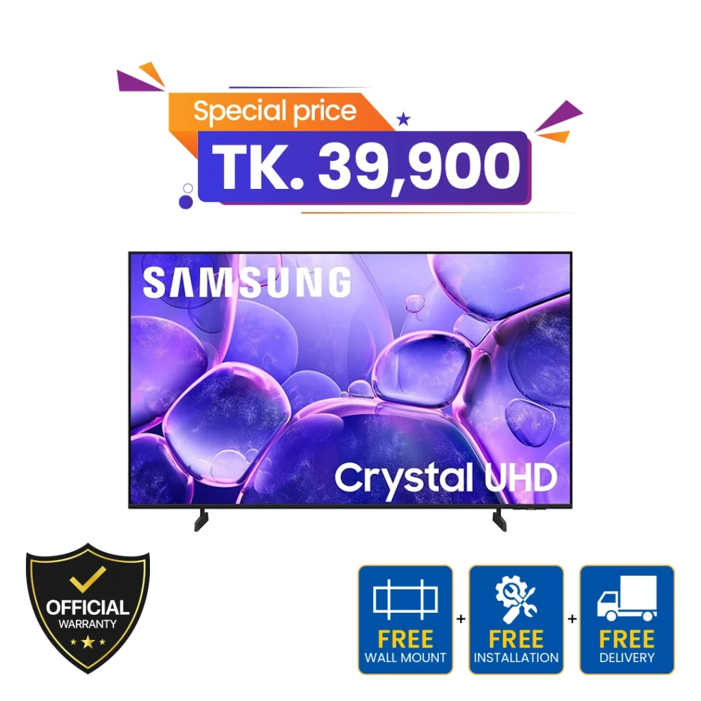 Samsung 43 Inch Crystal UHD 4K Smart TV 2025 (43U8000F)